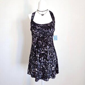 Free‎ People Crushed Velvet Leopard Print Mini Dress Small NWT Y2K Witchy Grunge